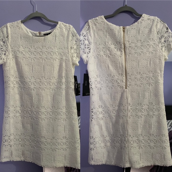 love you for eternity white lace shift dress